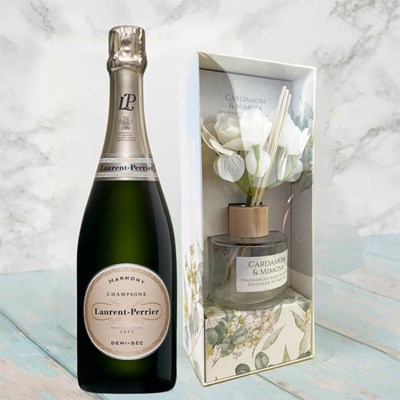 Laurent Perrier Demi-Sec NV 75cl With Cardamon & Mimosa Floral Diffuser